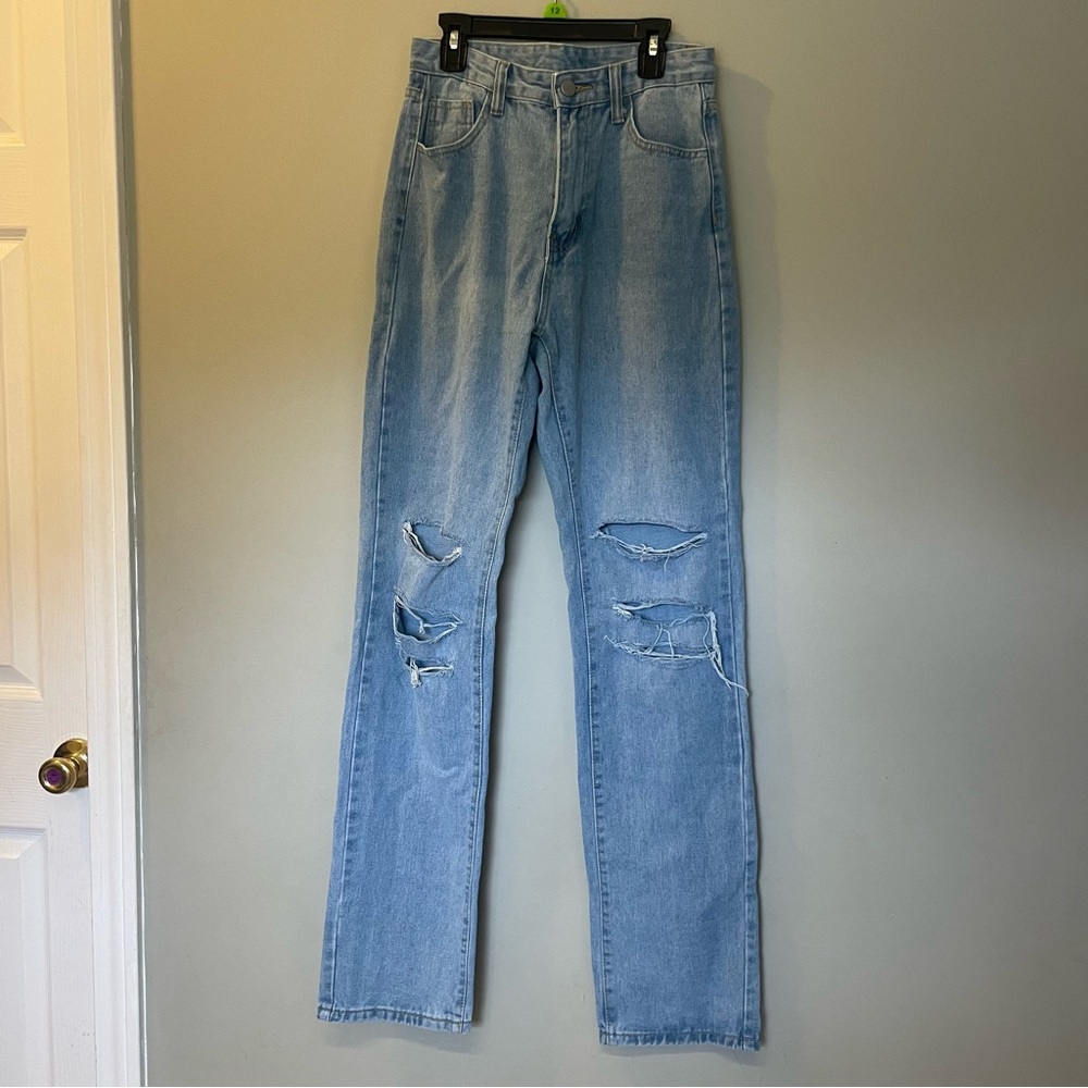 Shein Ripped Medium Wash Jeans
